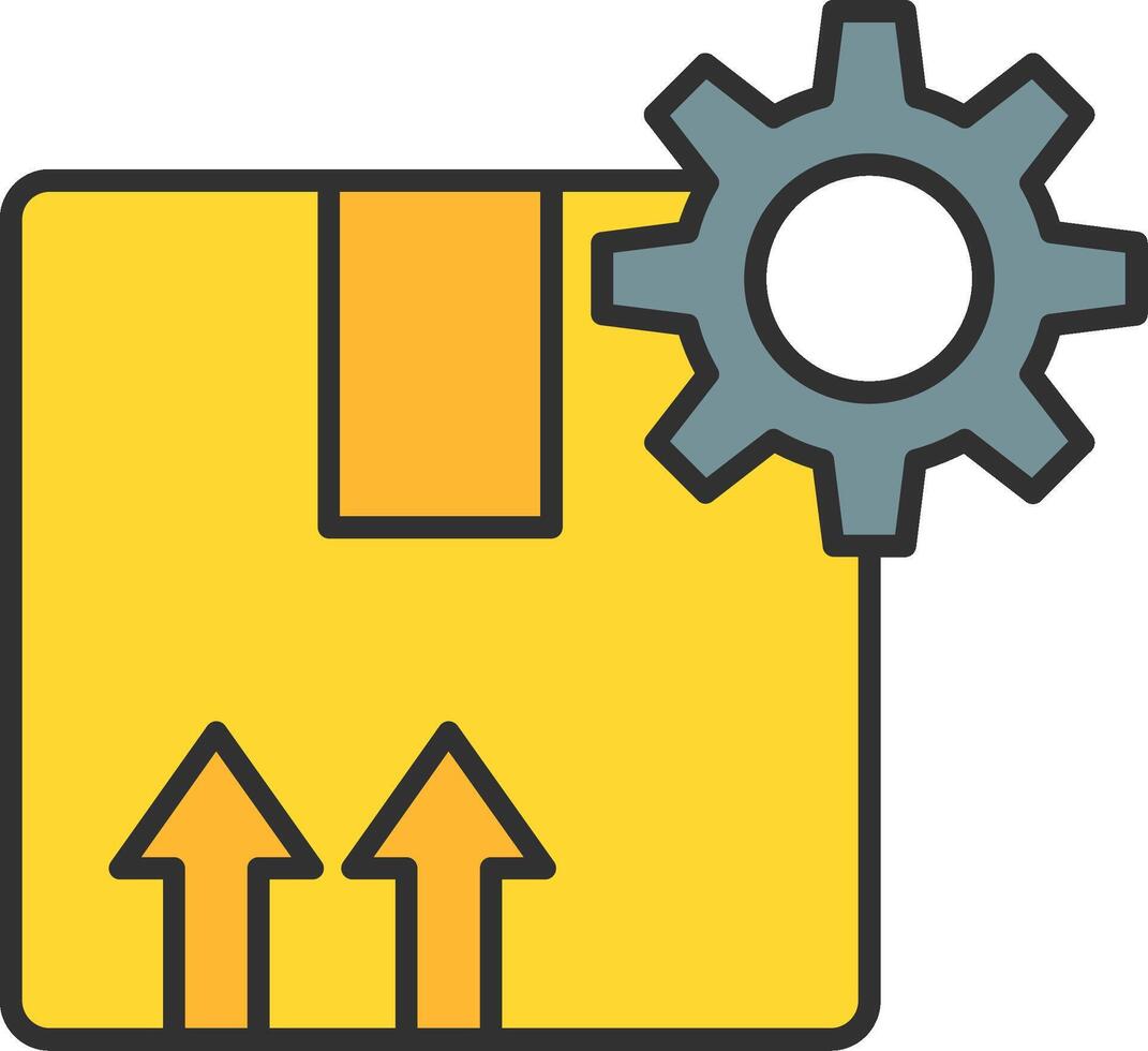 Production Line Filled Light Icon vector