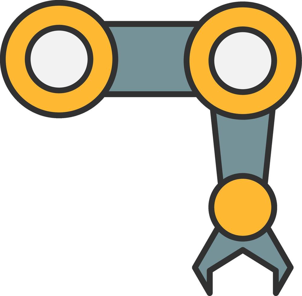 Mechanical Arm Line Filled Light Icon vector