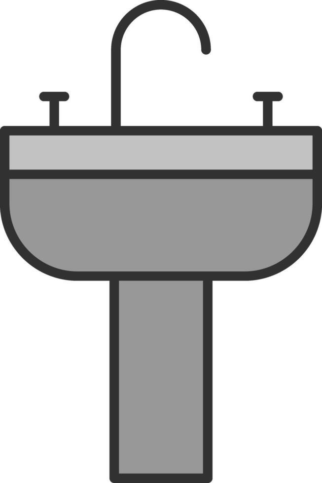 lavabo línea lleno ligero icono vector