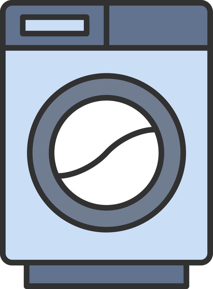 Washing Machine Line Filled Light Icon vector