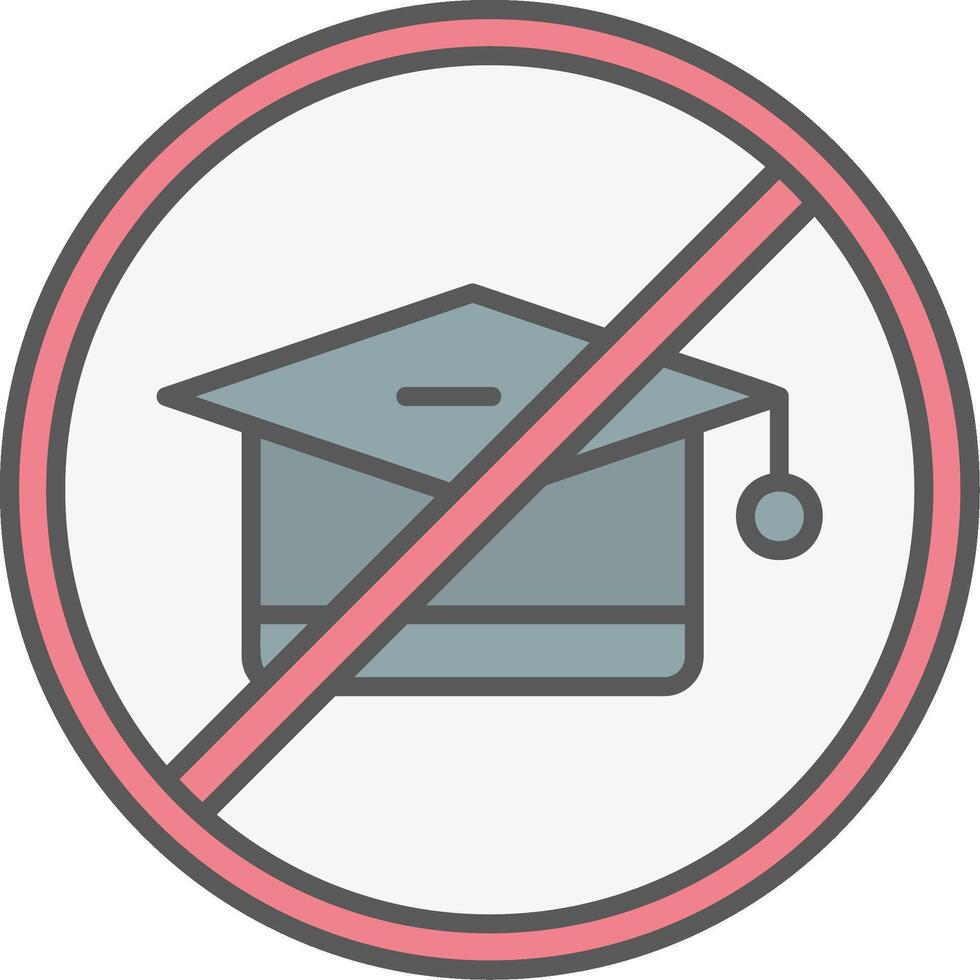 No educación línea lleno ligero icono vector