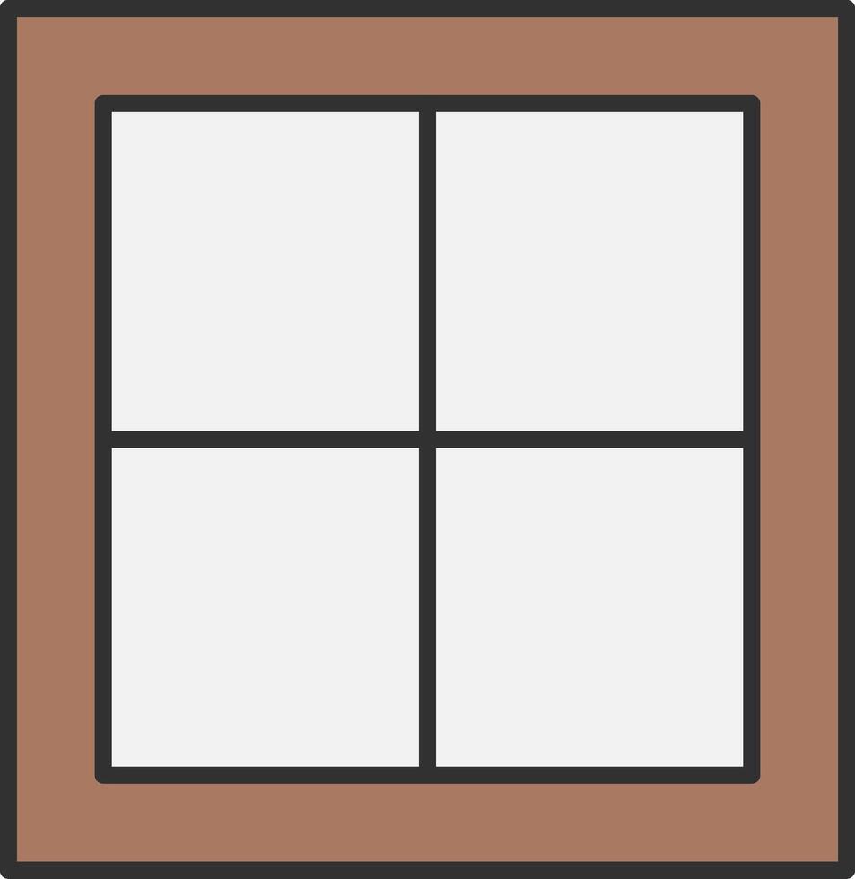 Window Line Filled Light Icon vector