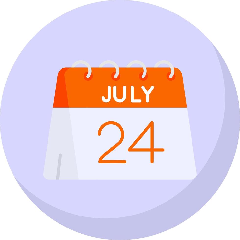 24th of July Glyph Flat Bubble Icon vector