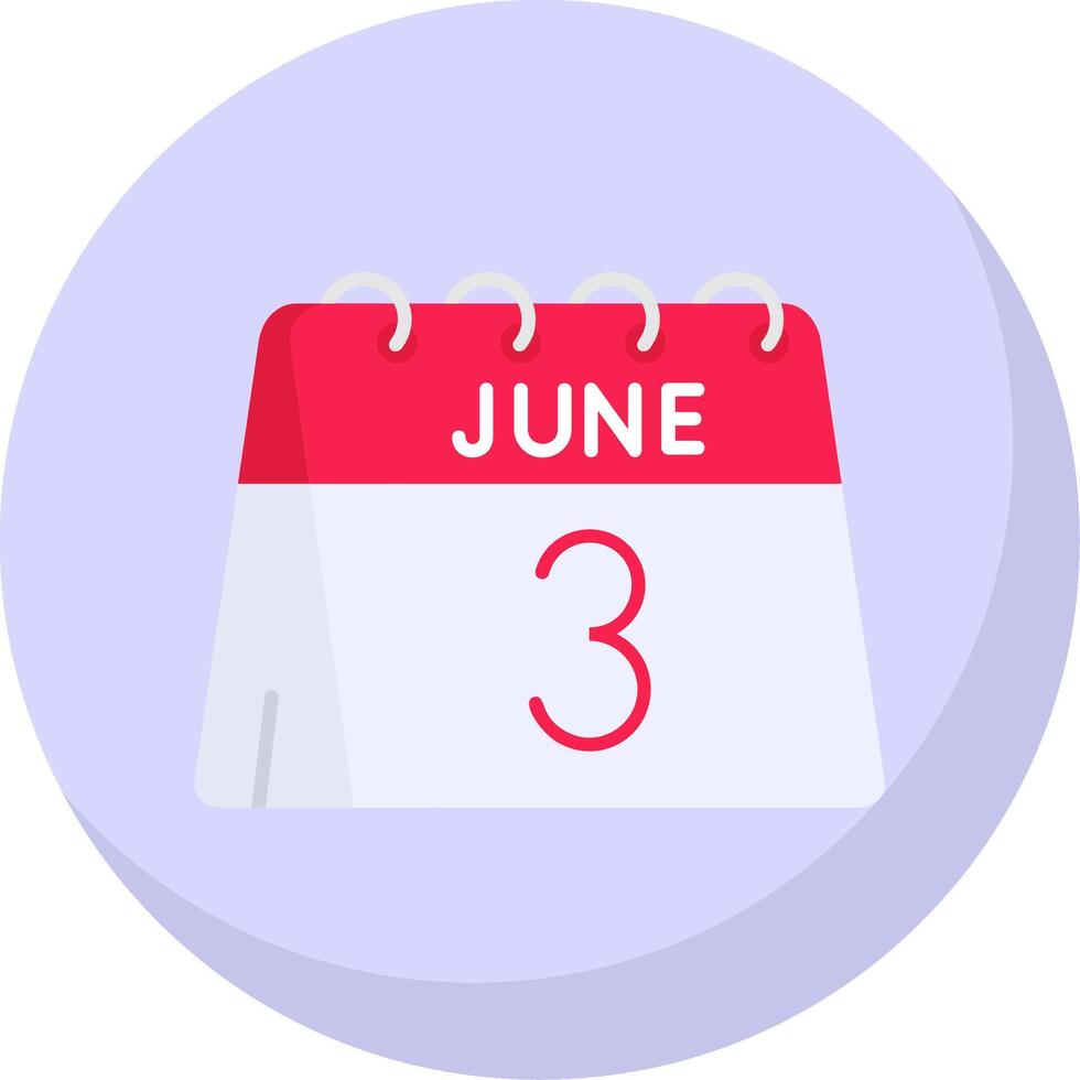 3rd of June Glyph Flat Bubble Icon vector