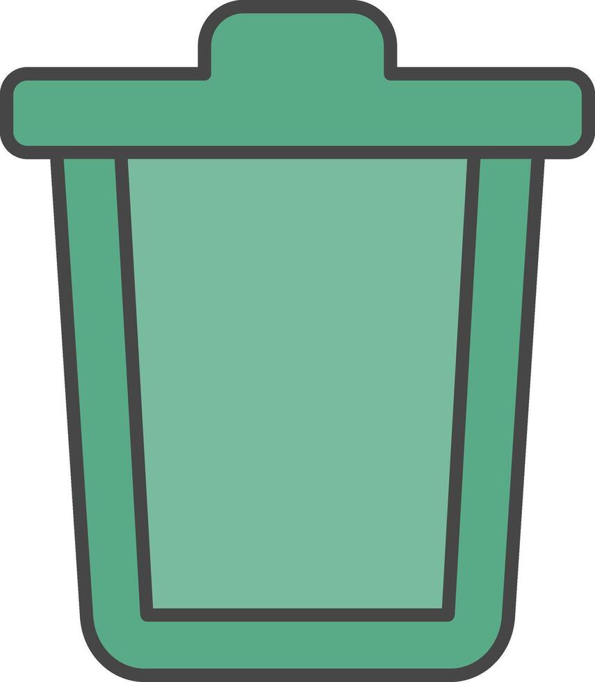 Trash Can Line Filled Light Icon vector