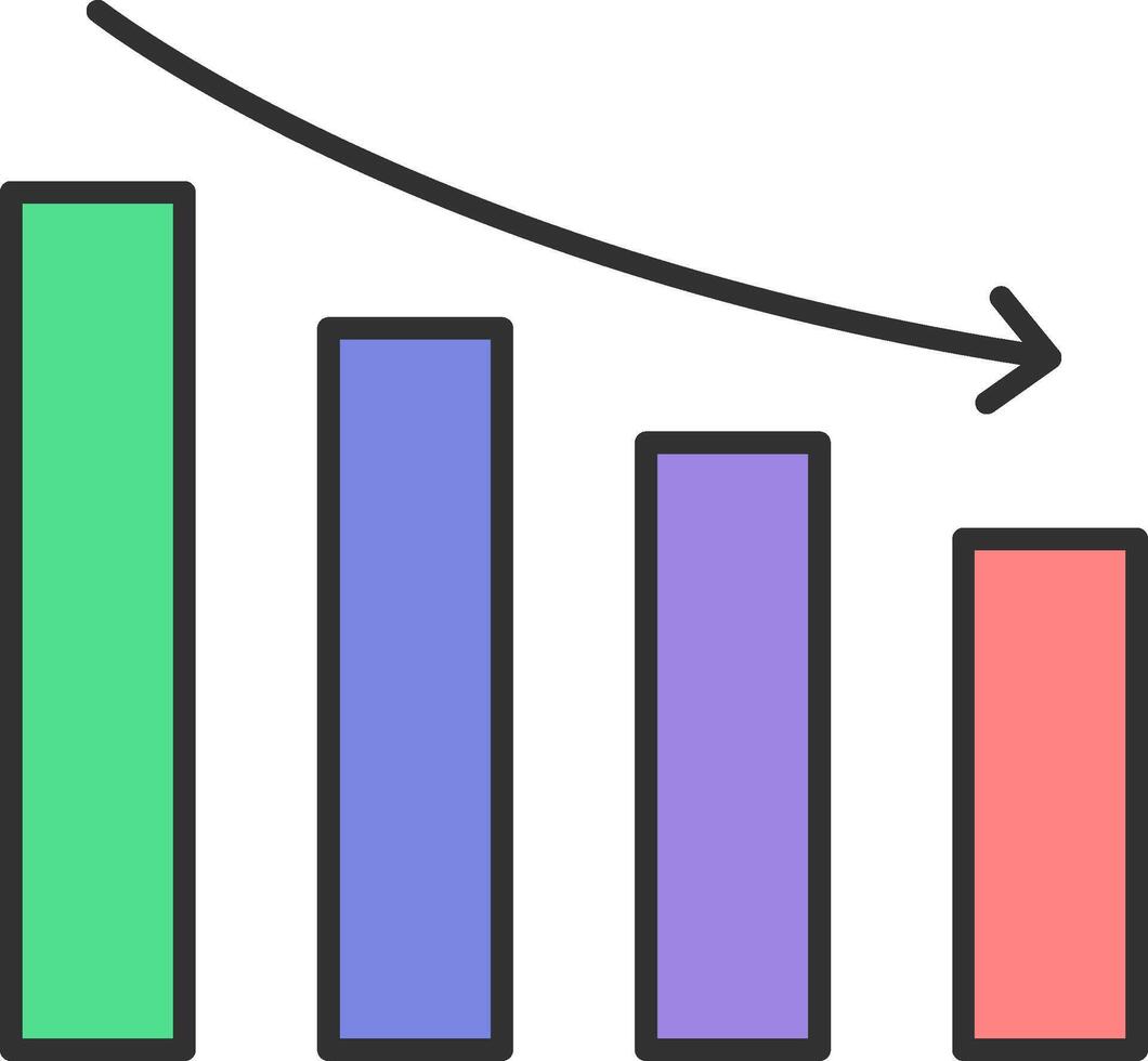 Reputation Loss Line Filled Light Icon vector