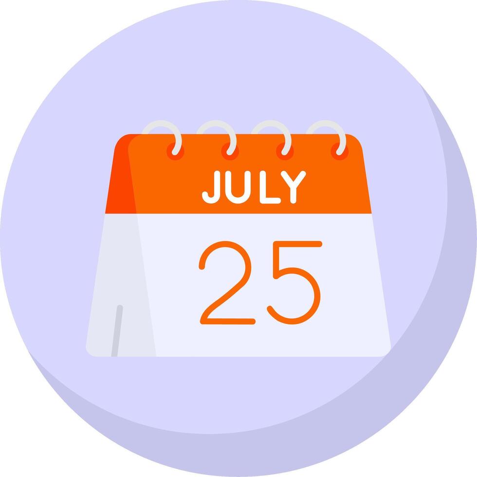 25th of July Glyph Flat Bubble Icon vector