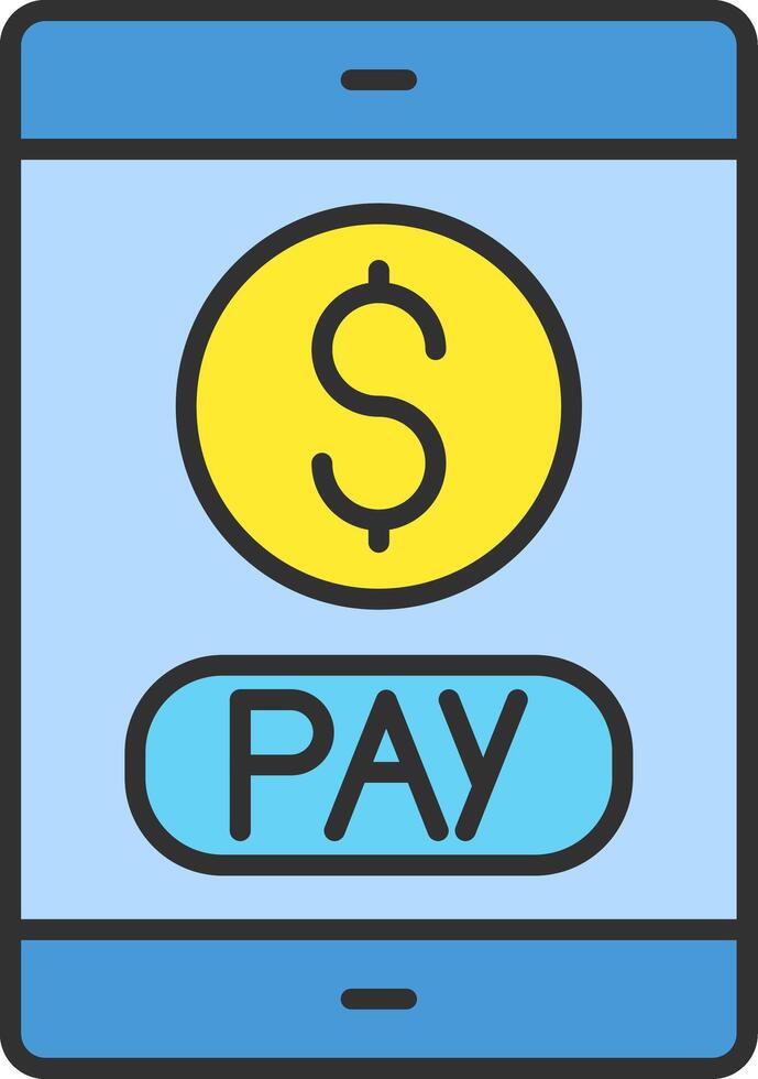 Mobile Payment Line Filled Light Icon vector