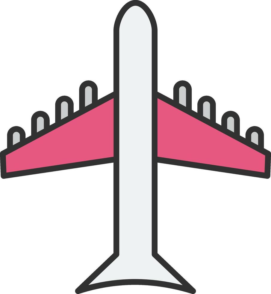 Airplane Line Filled Light Icon vector