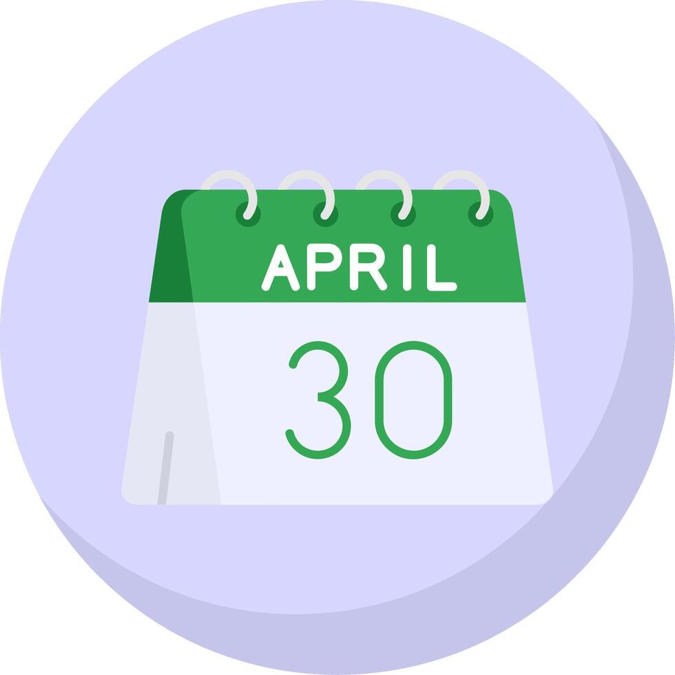 30 de abril glifo plano burbuja icono vector