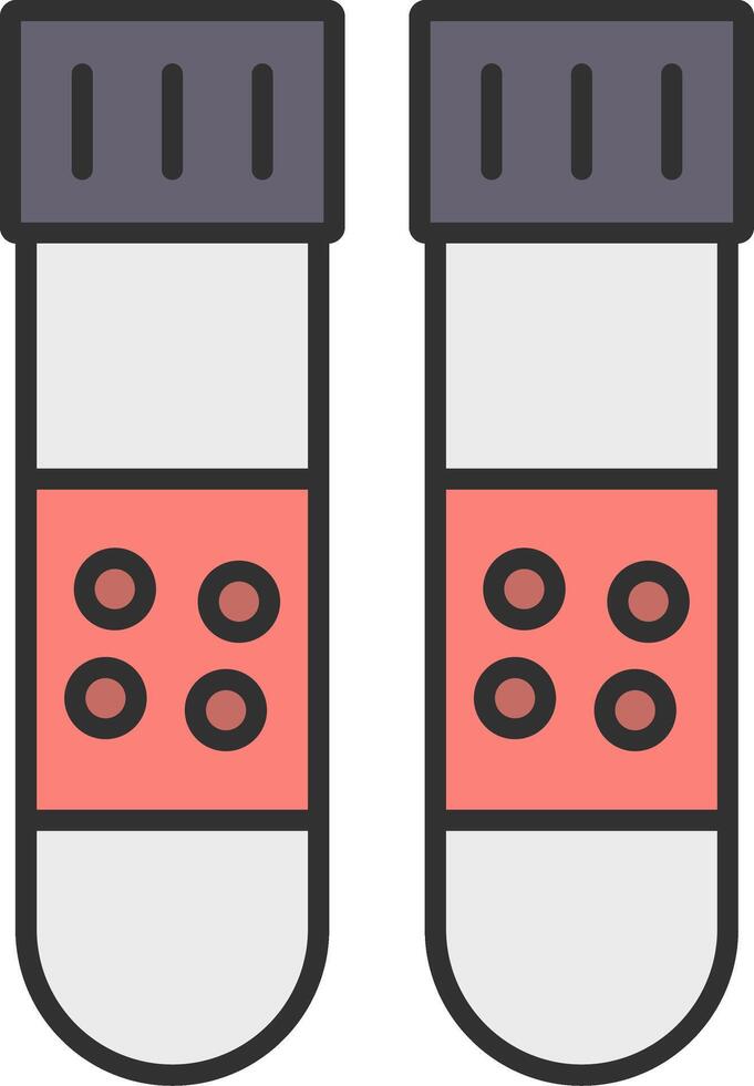 Test Tubes Line Filled Light Icon vector