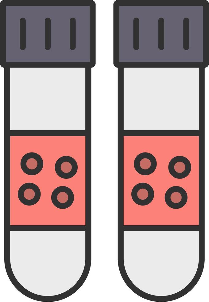 Test Tubes Line Filled Light Icon vector