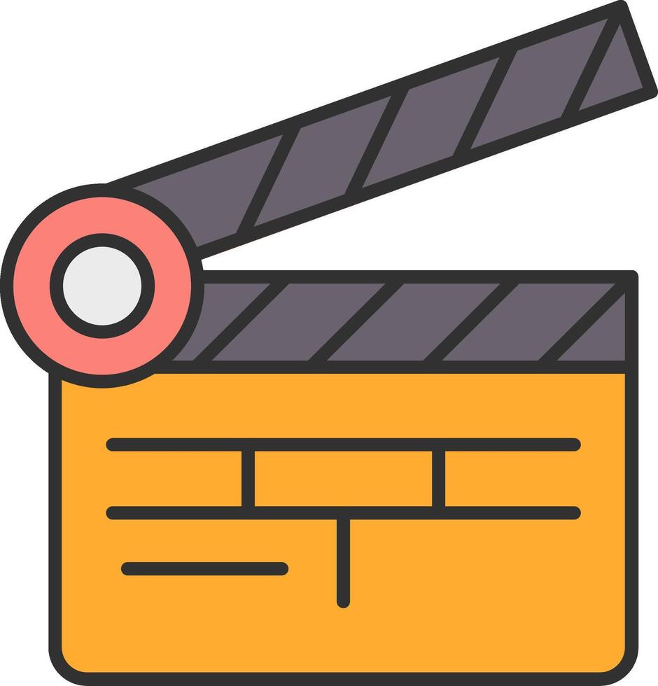 Clapper Board Line Filled Light Icon vector