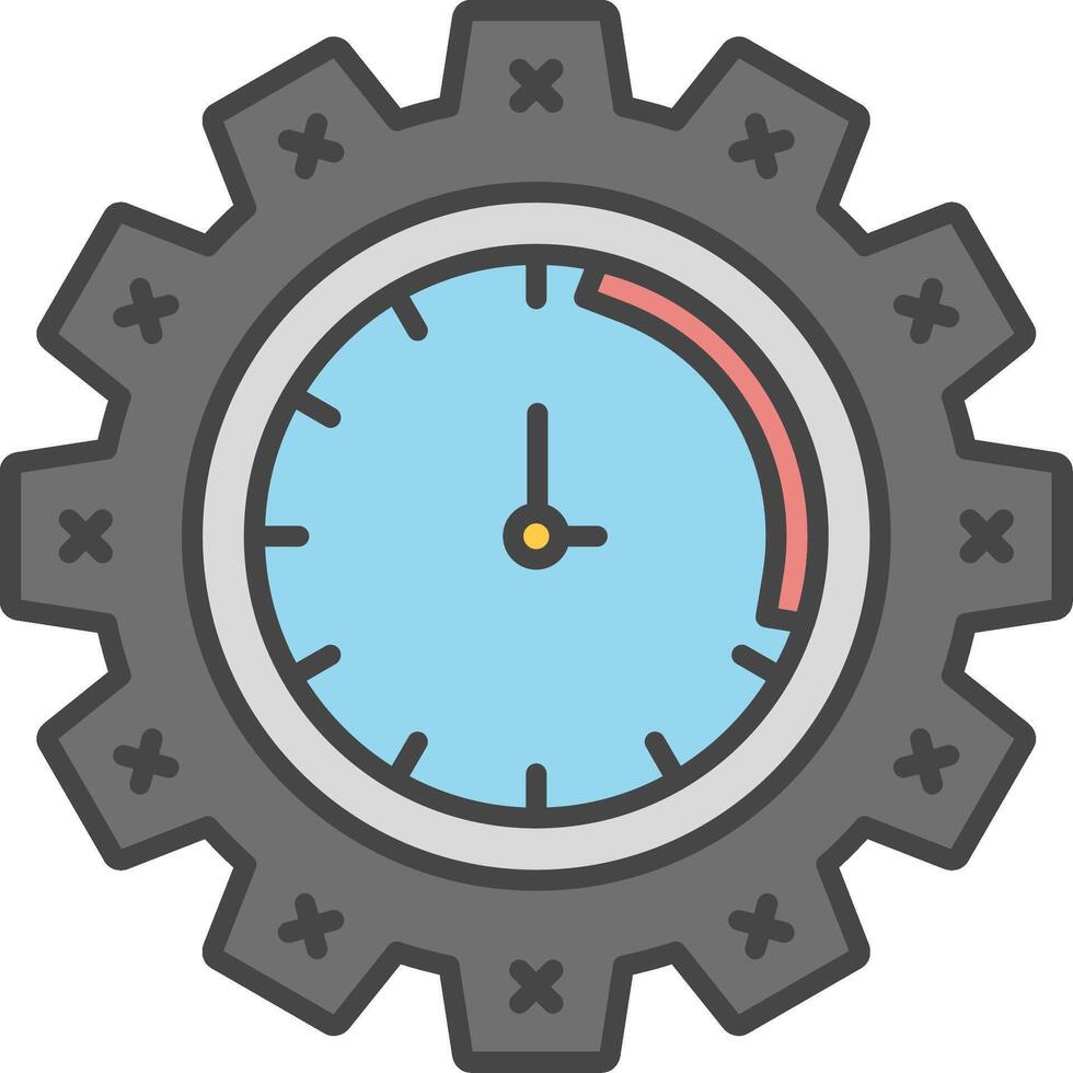 Time Management Line Filled Light Icon vector