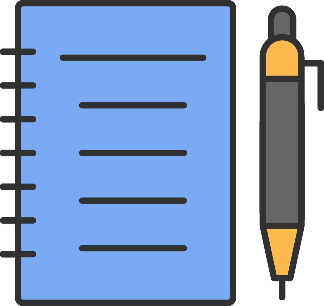 Notebook Line Filled Light Icon vector