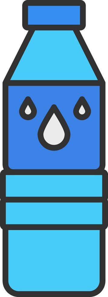 Water Bottle Line Filled Light Icon vector