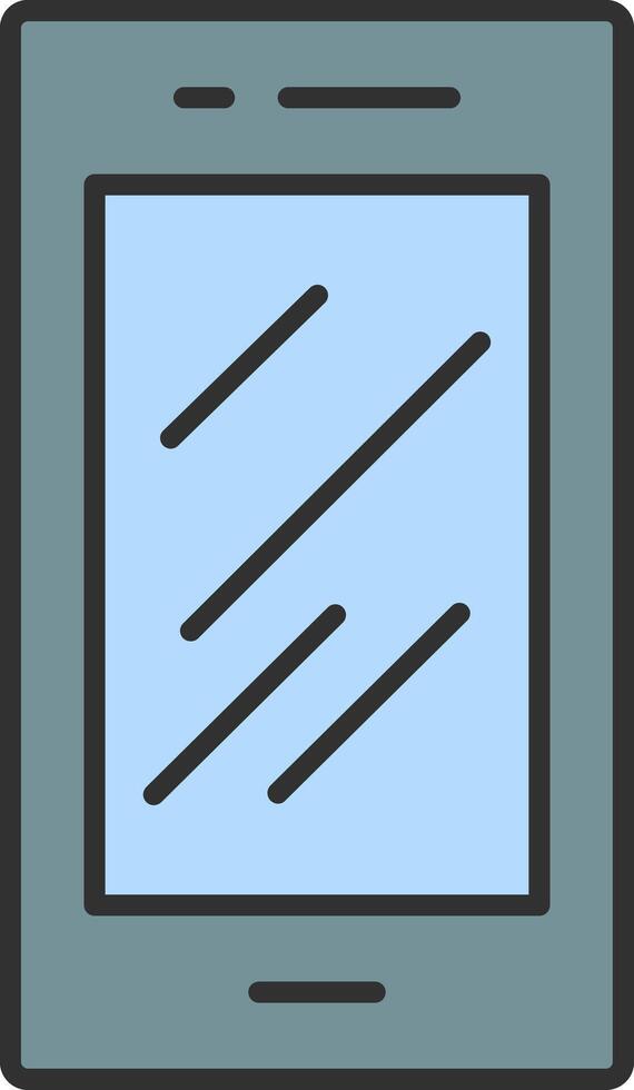 Mobile Phone Line Filled Light Icon vector