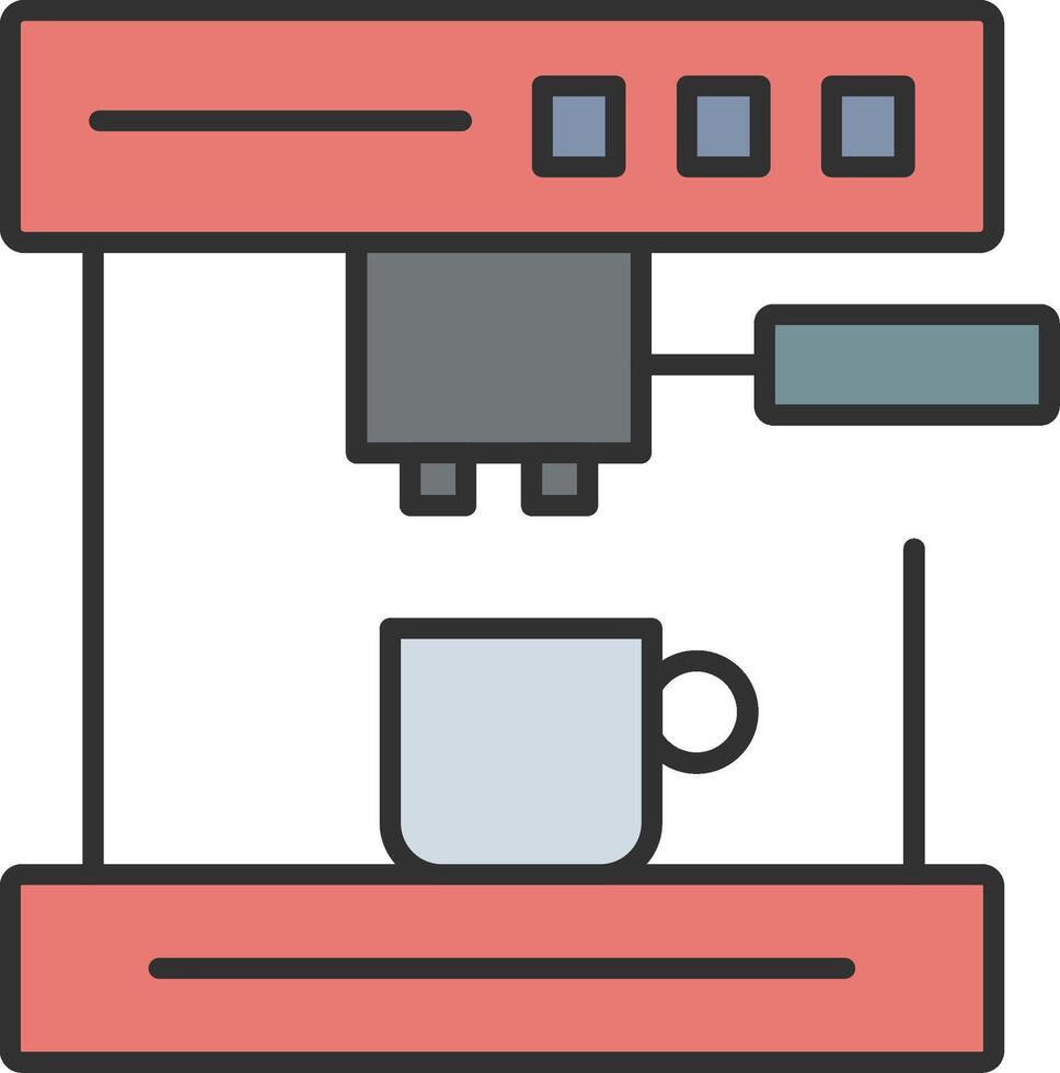 Coffee Machine Line Filled Light Icon vector