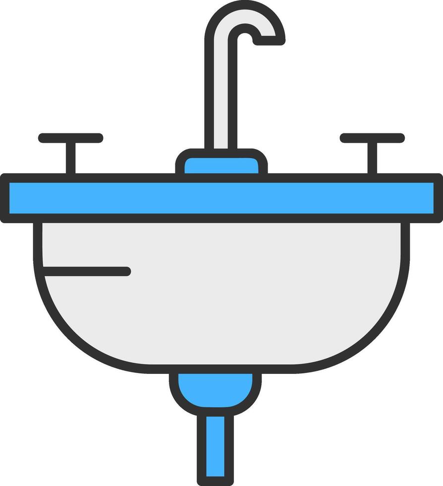 Washbasin Line Filled Light Icon vector