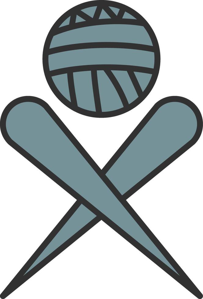 Knitting Needles Line Filled Light Icon vector