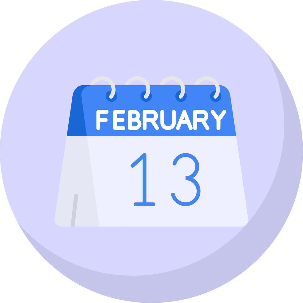 13th of February Glyph Flat Bubble Icon vector