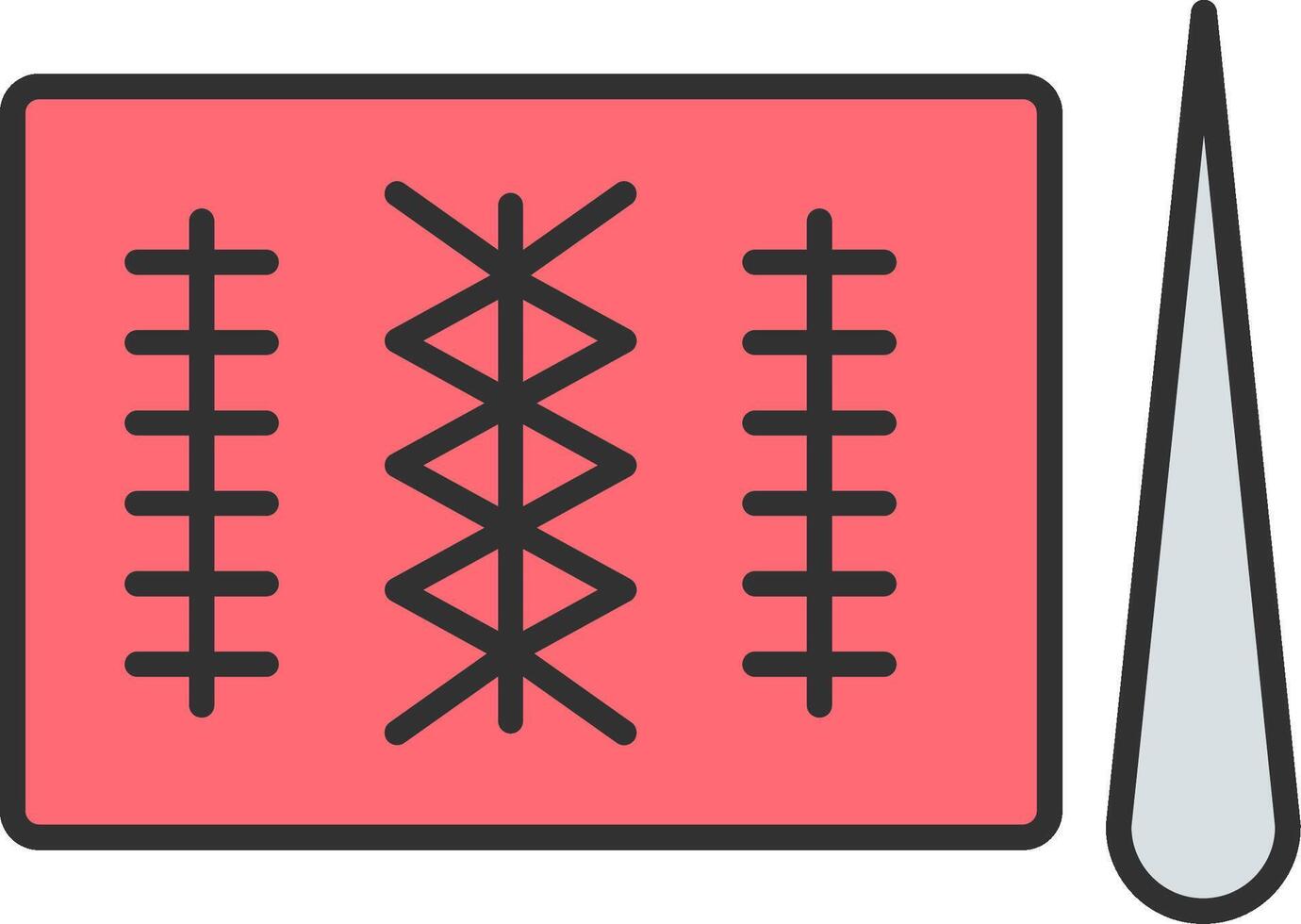 Stitches Line Filled Light Icon vector