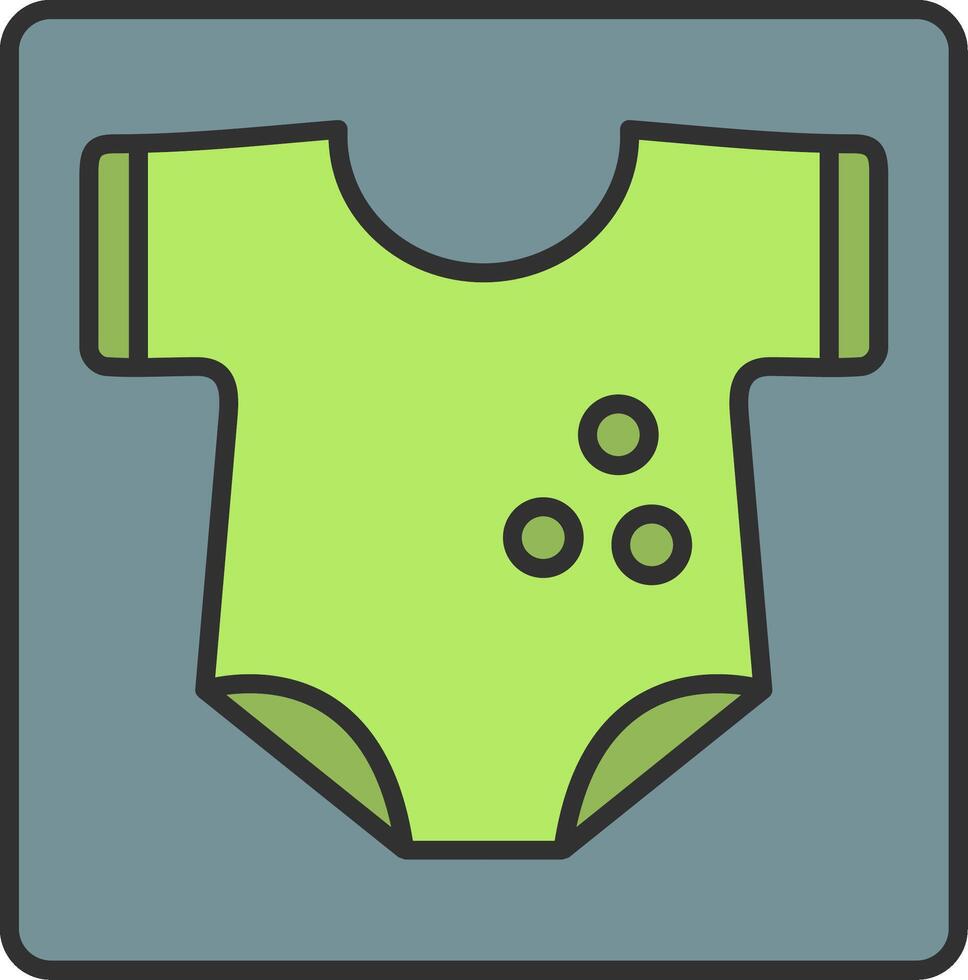 bebé ropa línea lleno ligero icono vector