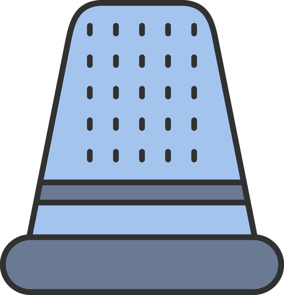 Thimble Line Filled Light Icon vector