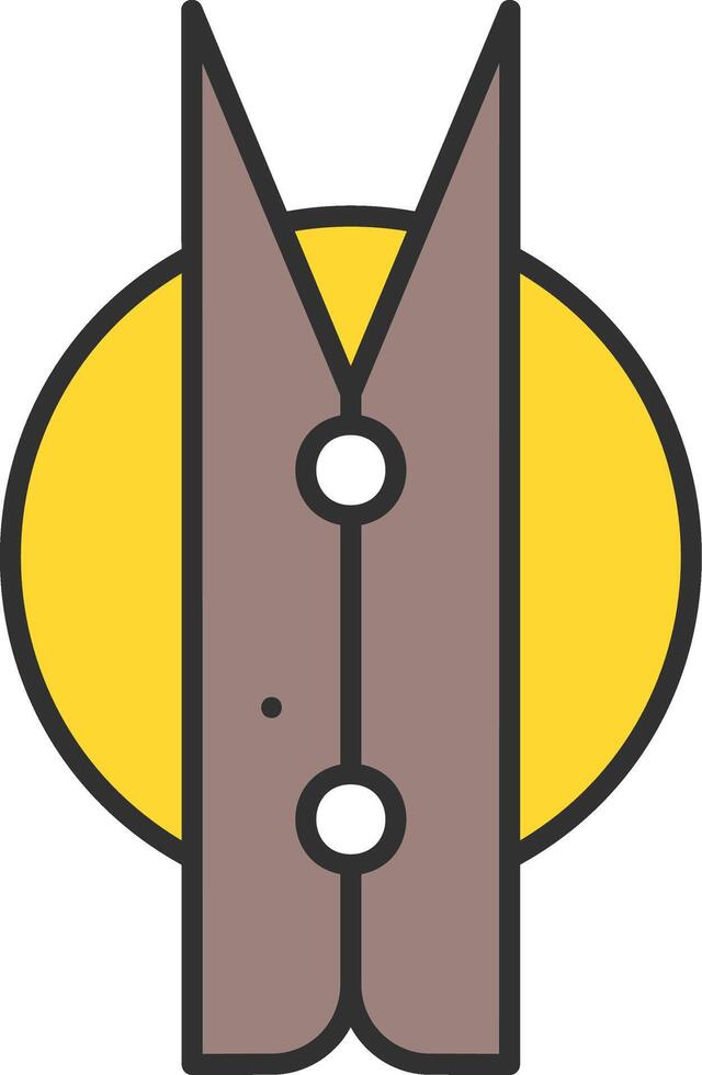 Clothes Peg Line Filled Light Icon vector