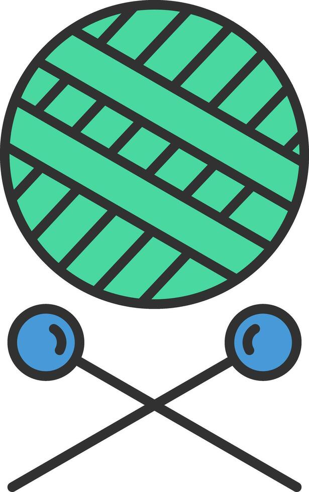 Crochet Line Filled Light Icon vector
