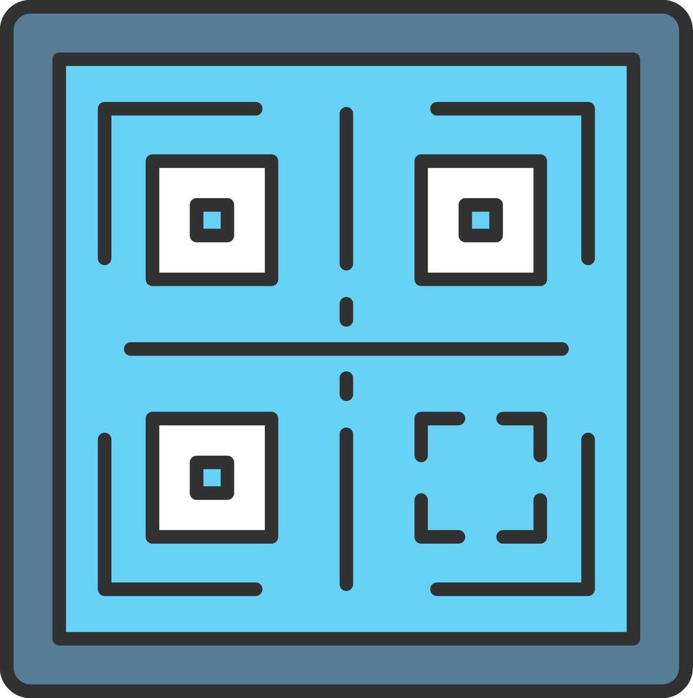 QR Line Filled Light Icon vector