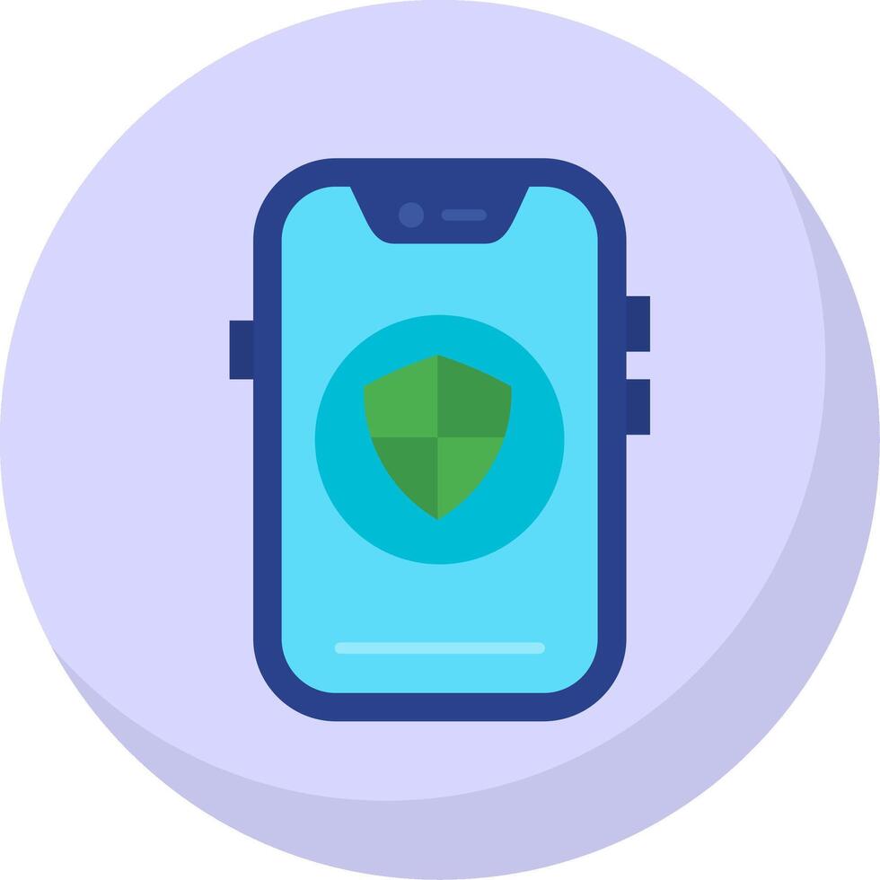 Shield Glyph Flat Bubble Icon vector