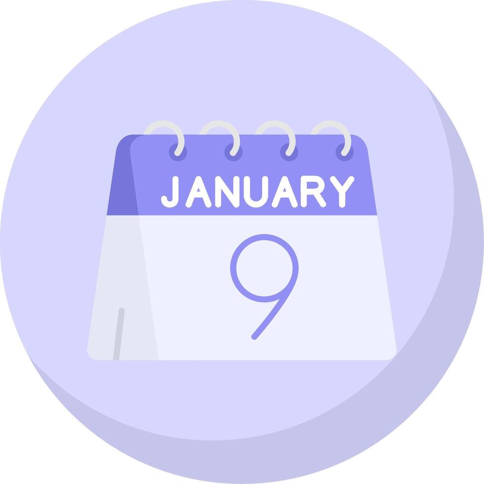 9th of January Glyph Flat Bubble Icon vector