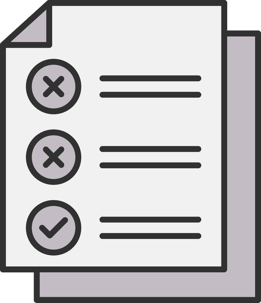 Check List Line Filled Light Icon vector