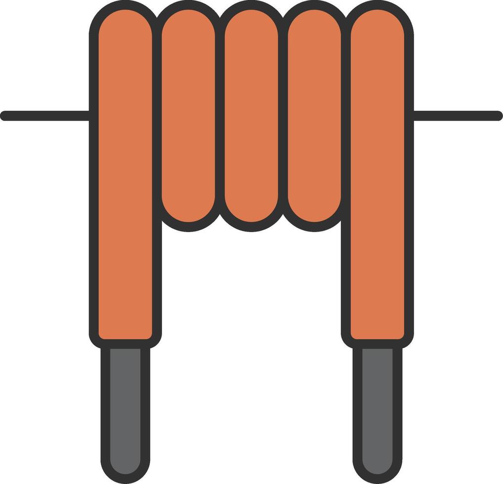 Inductor Line Filled Light Icon vector