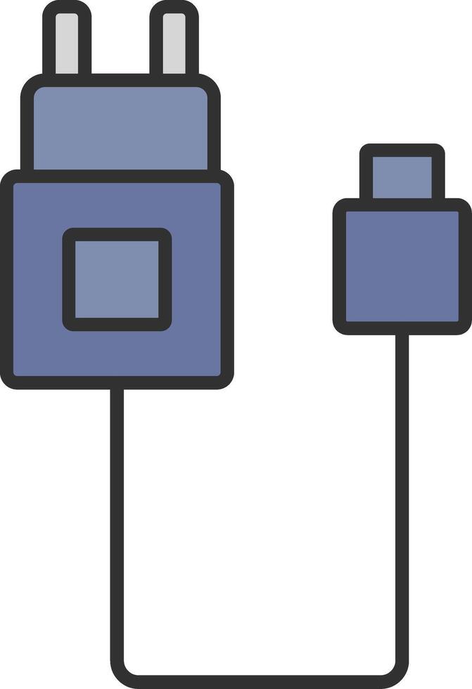 Charger Line Filled Light Icon vector