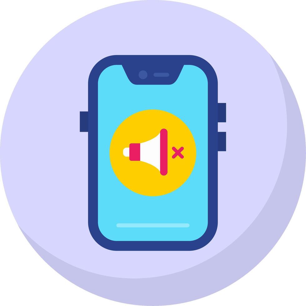 Mute Glyph Flat Bubble Icon vector