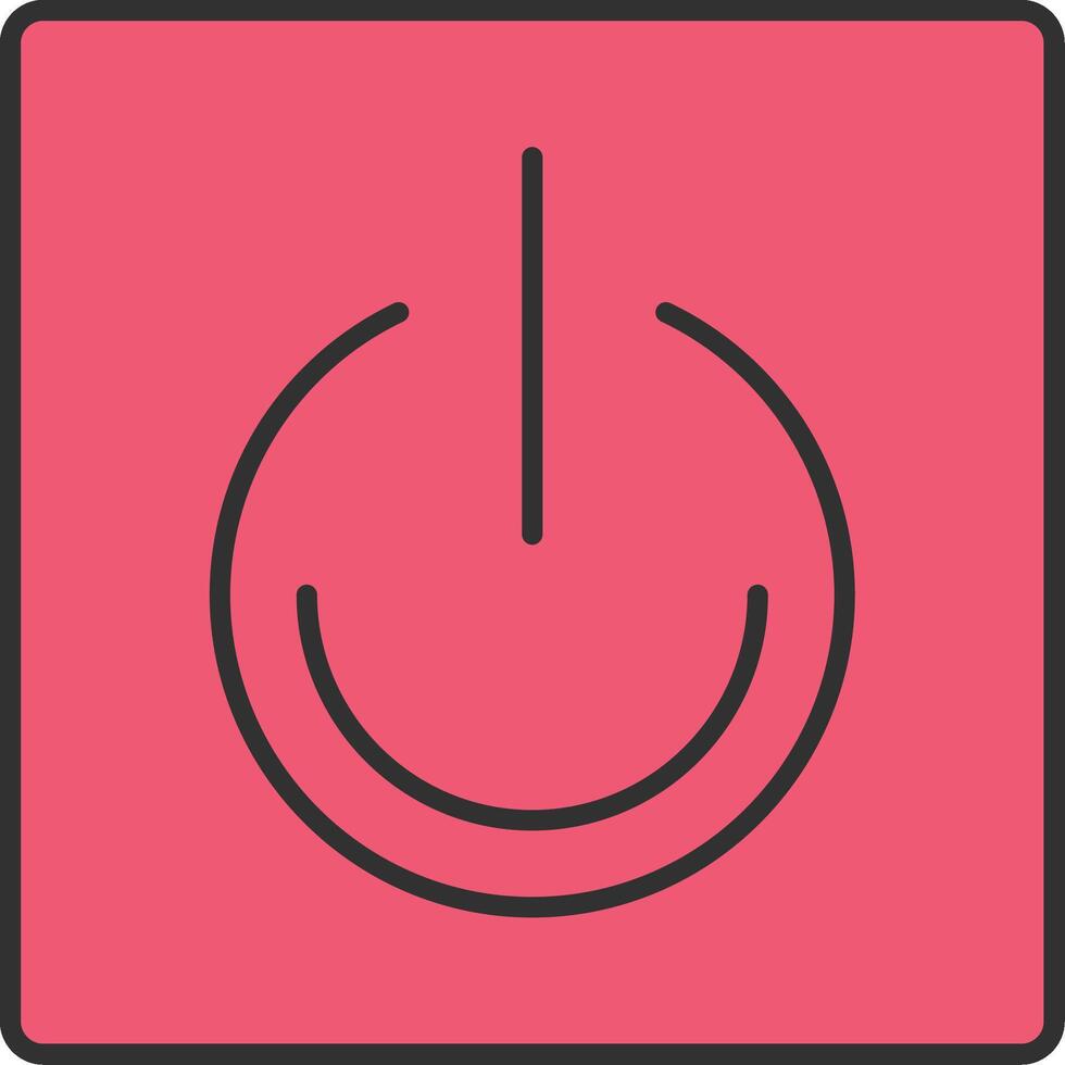 Turn On Line Filled Light Icon vector