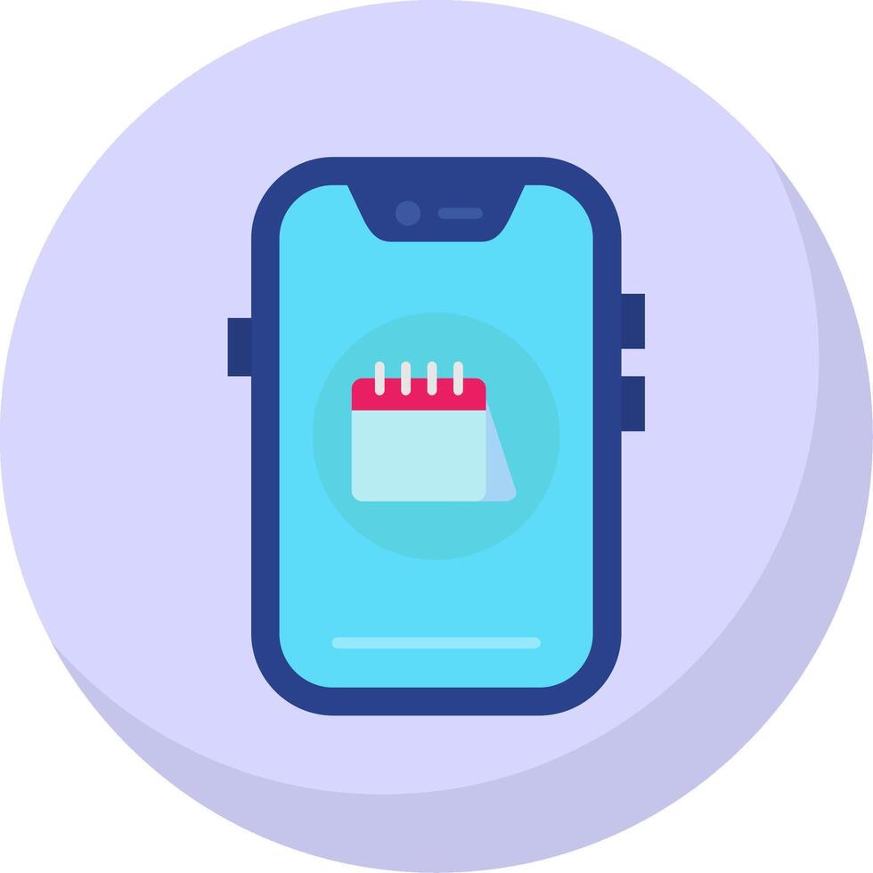 Calendar Glyph Flat Bubble Icon vector