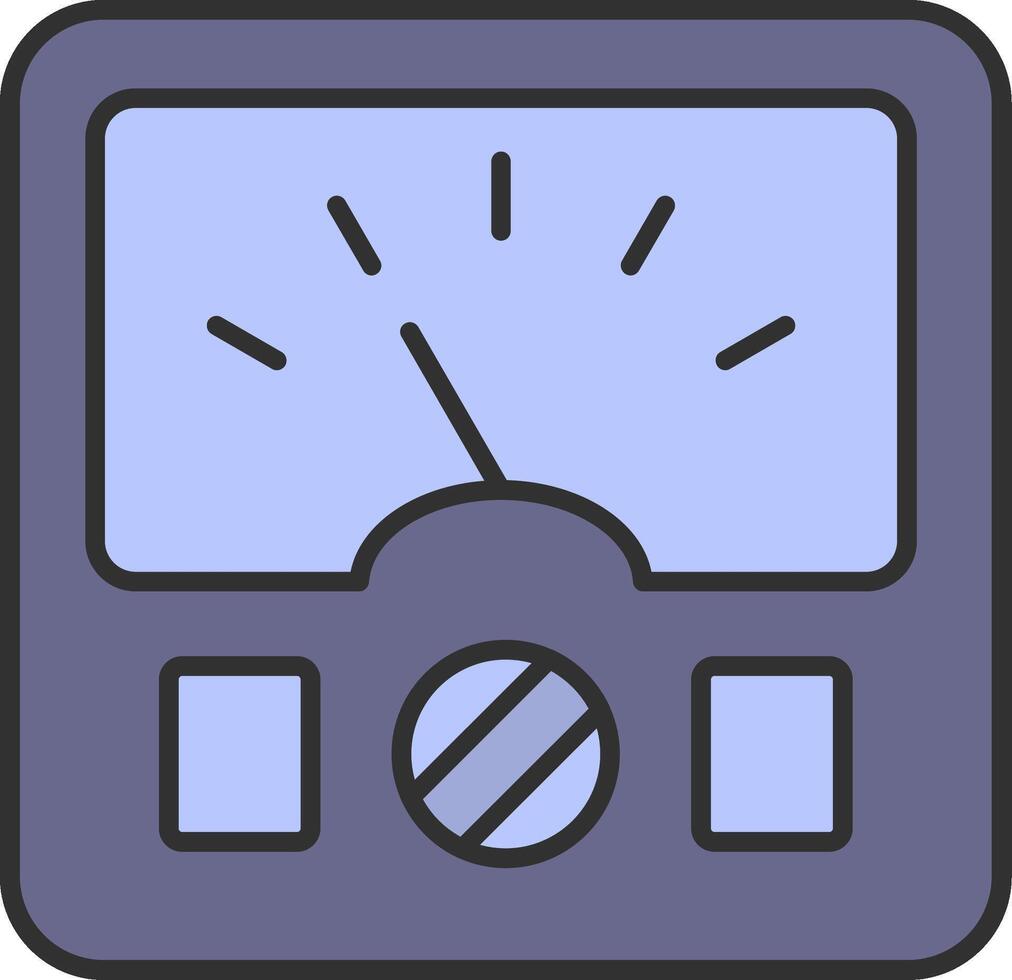 Ammeter Line Filled Light Icon vector