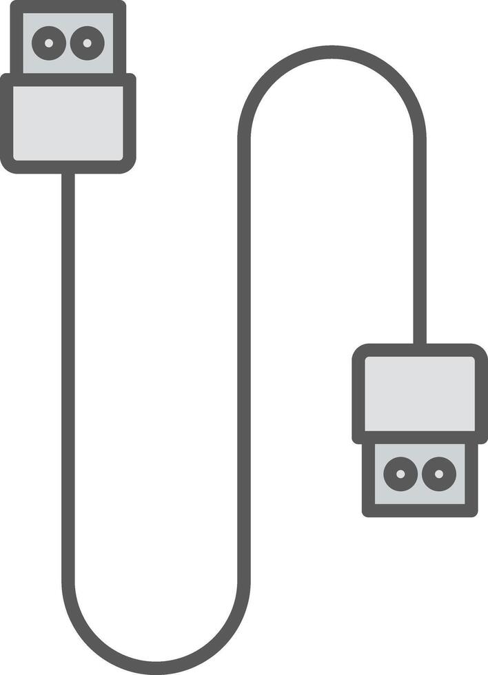 cable línea lleno ligero icono vector