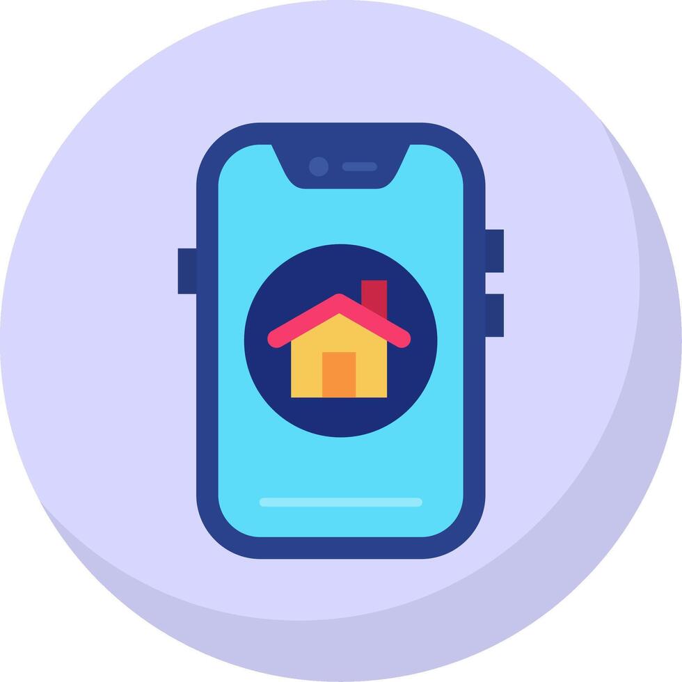 Home Glyph Flat Bubble Icon vector