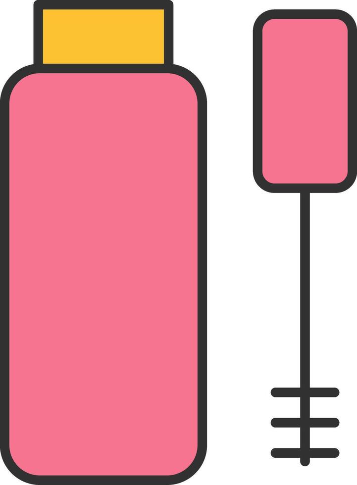 Mascara Line Filled Light Icon vector