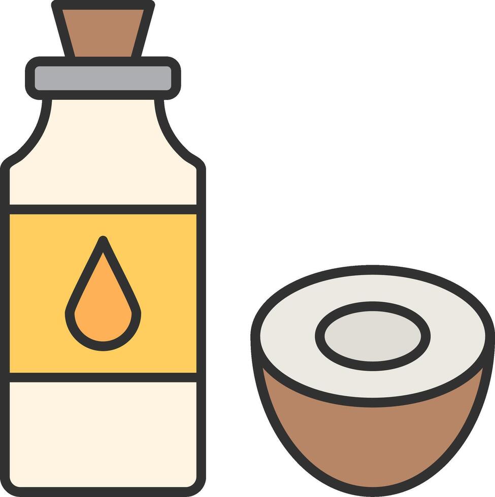 Coconut Oil Line Filled Light Icon vector