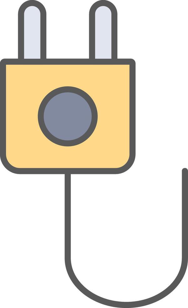 Wall Plug Line Filled Light Icon vector