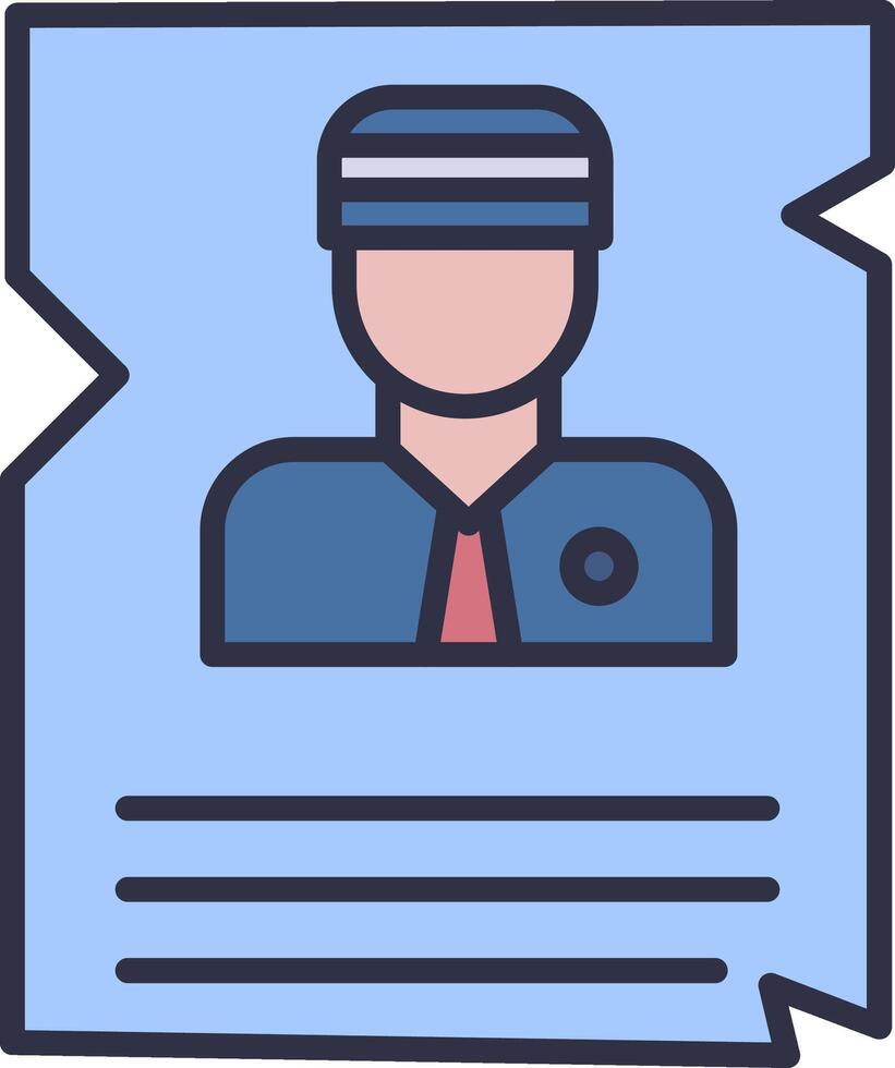 Wanted Line Filled Light Icon vector