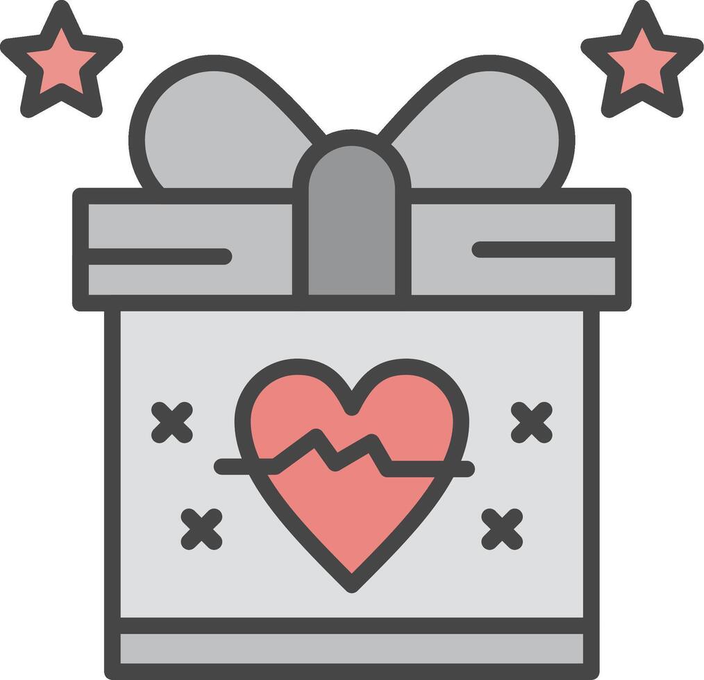 Gift Line Filled Light Icon vector