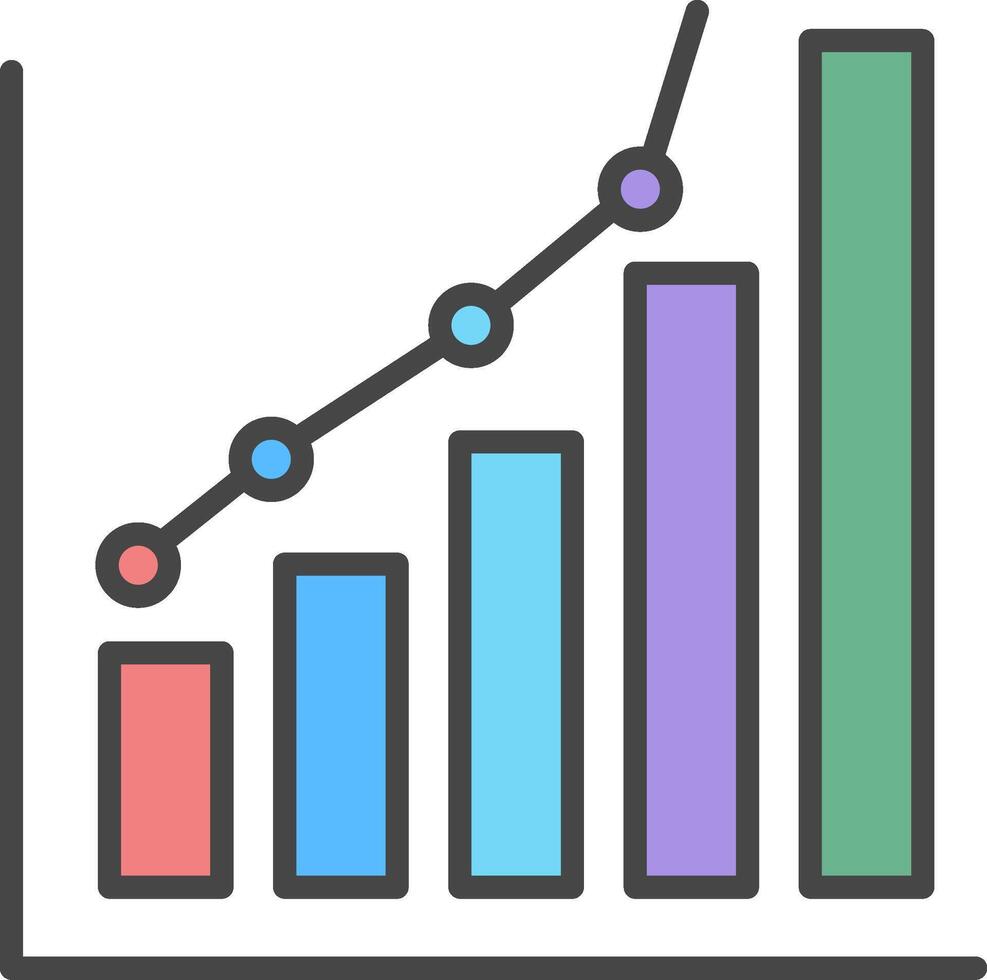 Increase Line Filled Light Icon vector