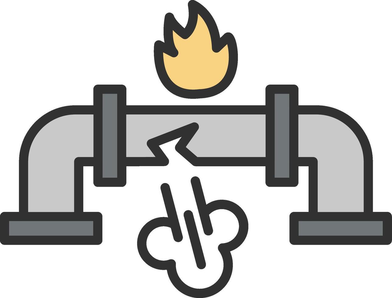 Gas Leak Line Filled Light Icon vector