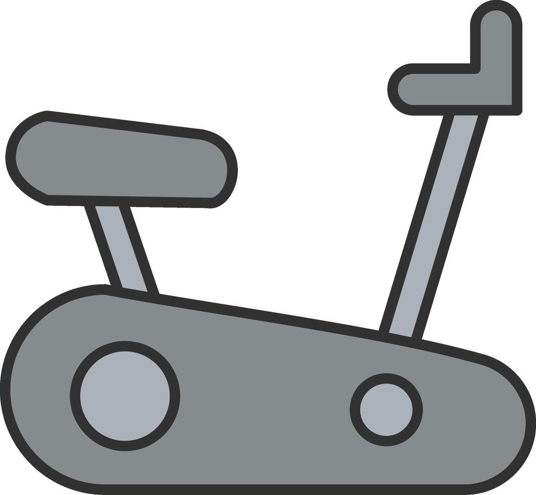 hacer ejercicio bicicleta línea lleno ligero icono vector